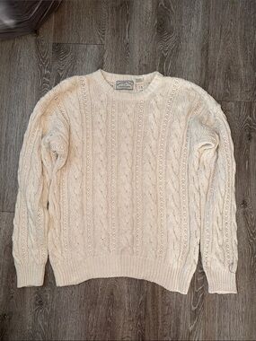 Vintage American Eagle Fisherman Cable Knit Crewneck Sweater small pullover